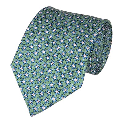AP-76 | Blush Pink and Mint Green Micro-Floral Design PRINTED DESIGN TIE